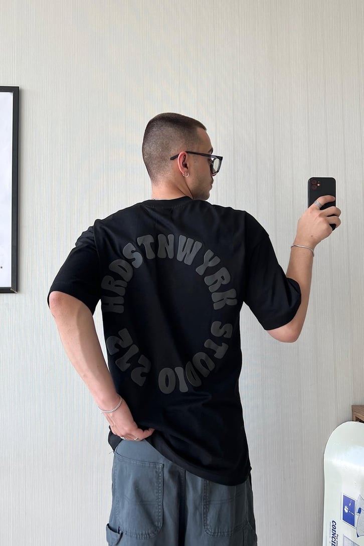 212 Baskılı Oversize Tişört