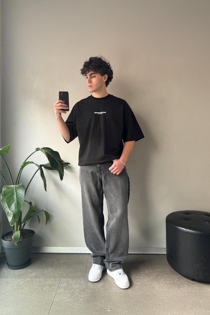 212 NY-Manhattan Baskılı Oversize Tişört