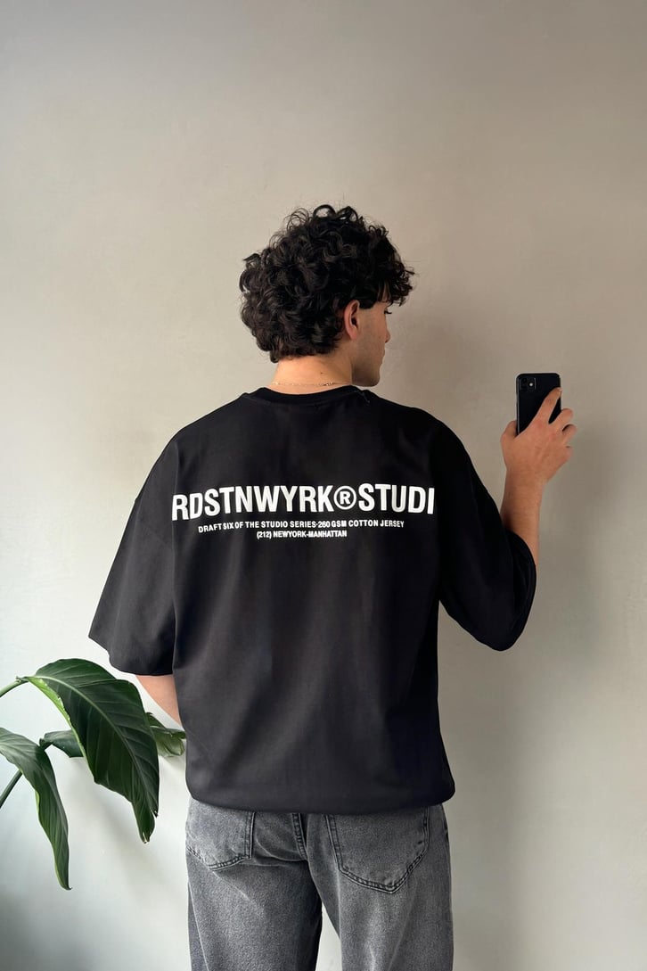 212 NY-Manhattan Baskılı Oversize Tişört