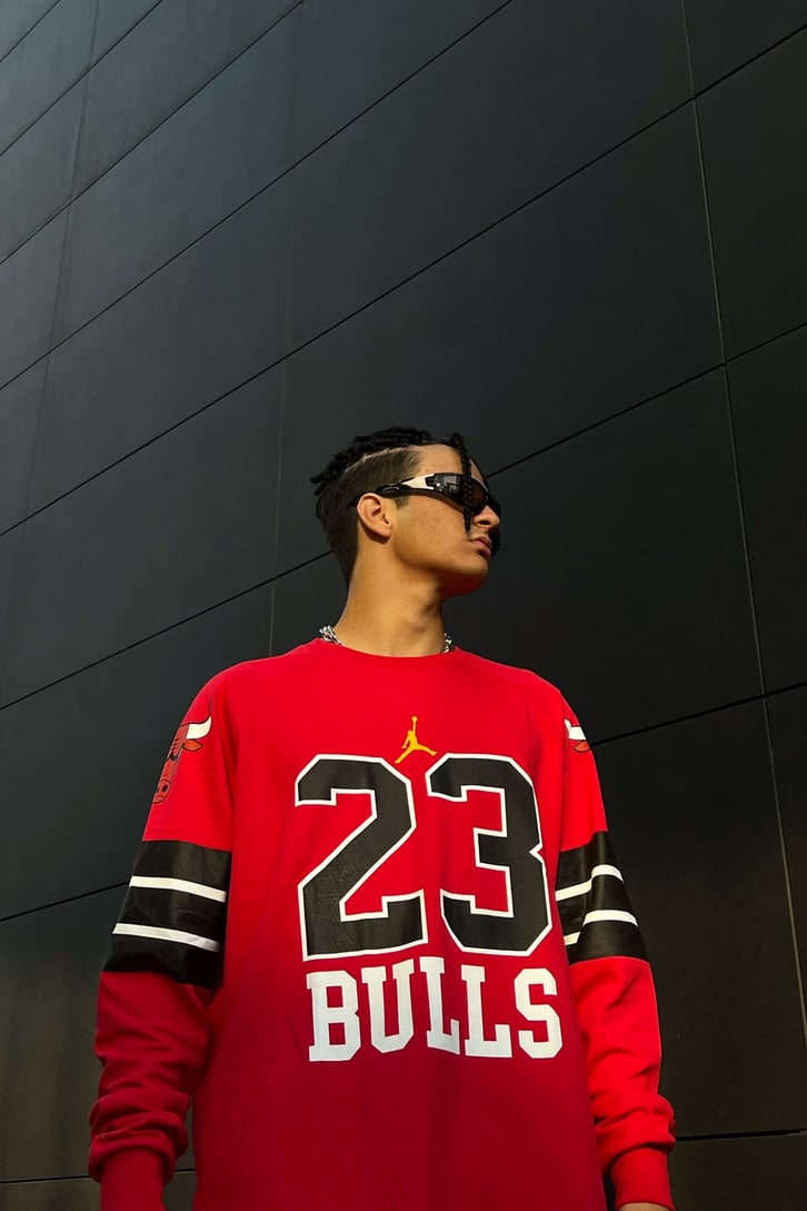 23 Bulls Baskılı Oversize Sweatshirt