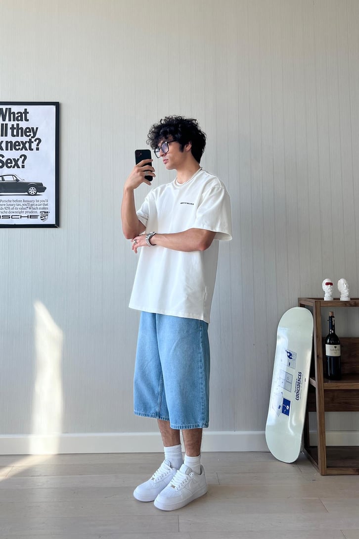 25twelve Baskılı Basic Oversize Tişört
