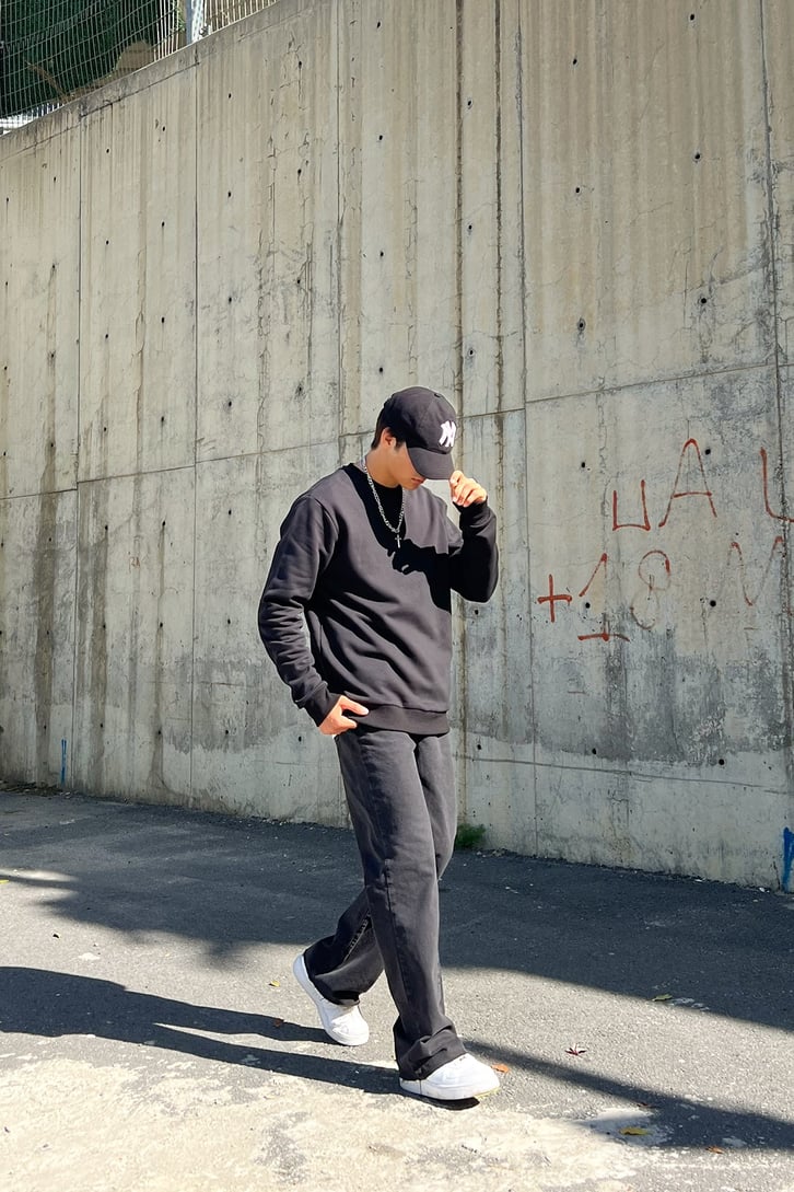 2'li Basic Siyah-Haki Sweatshirt