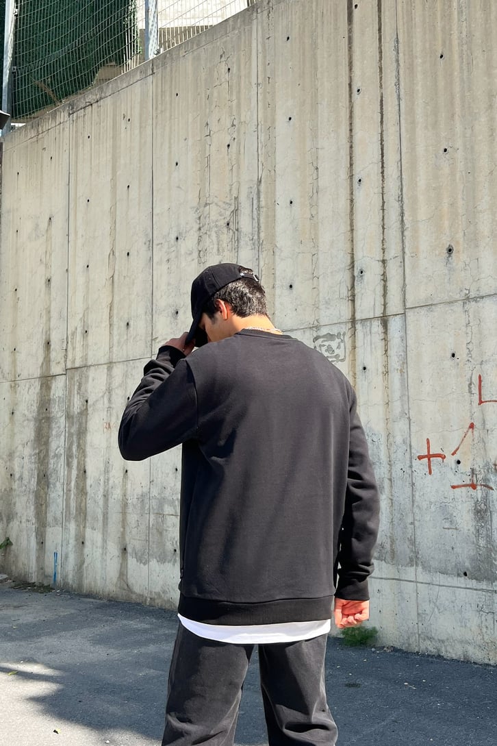 2'li Basic Siyah-Haki Sweatshirt