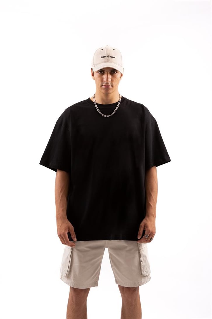 2ND Archive Baskılı Siyah Oversize Tişört