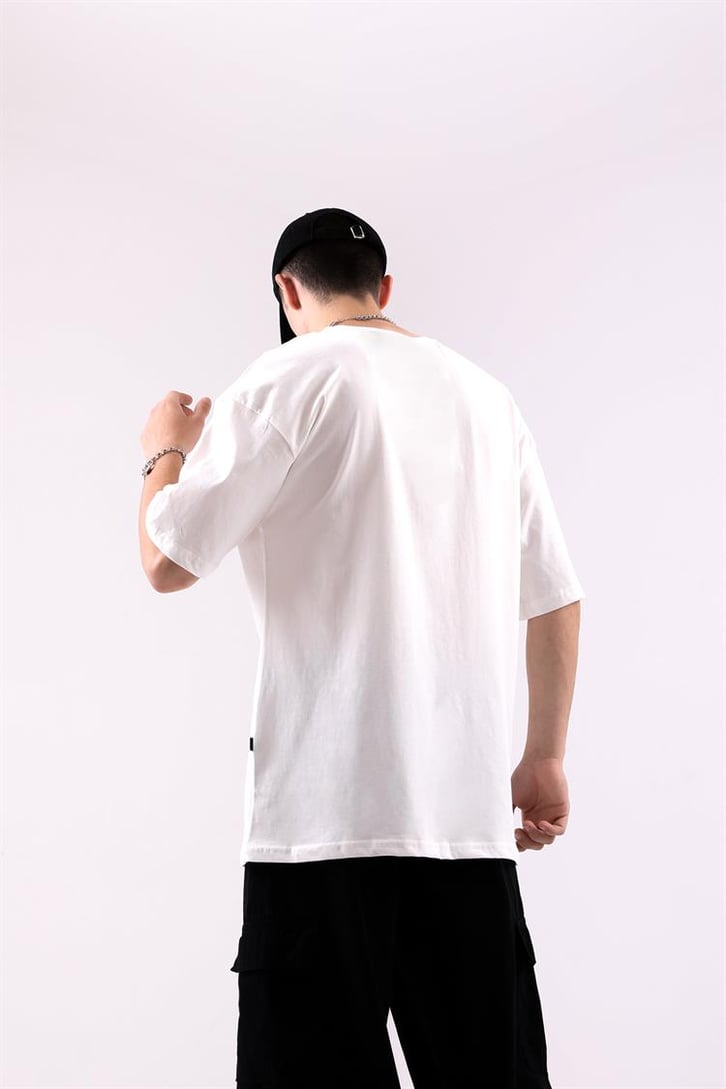 2pac Baskılı Siyah Oversize Tshirt