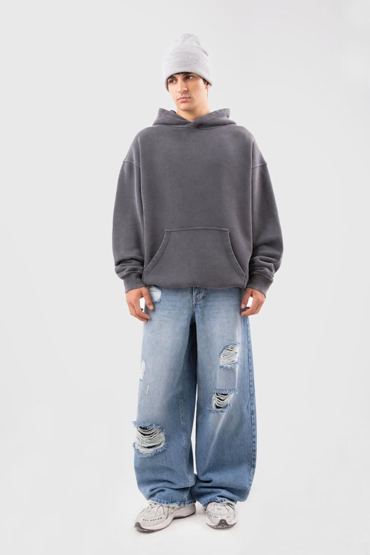500 GSM Premium Basic Acid Wash Oversize Hoodie