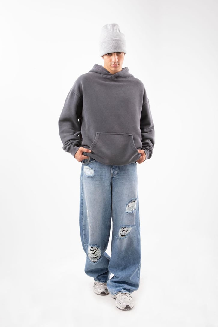 500 GSM Premium Basic Acid Wash Oversize Hoodie