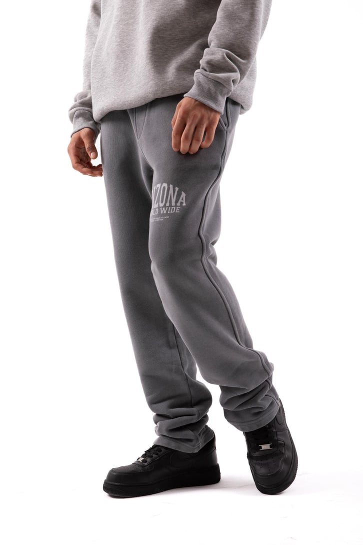 500 GSM Premium Gri Baskılı Acid Wash Eşofman Altı