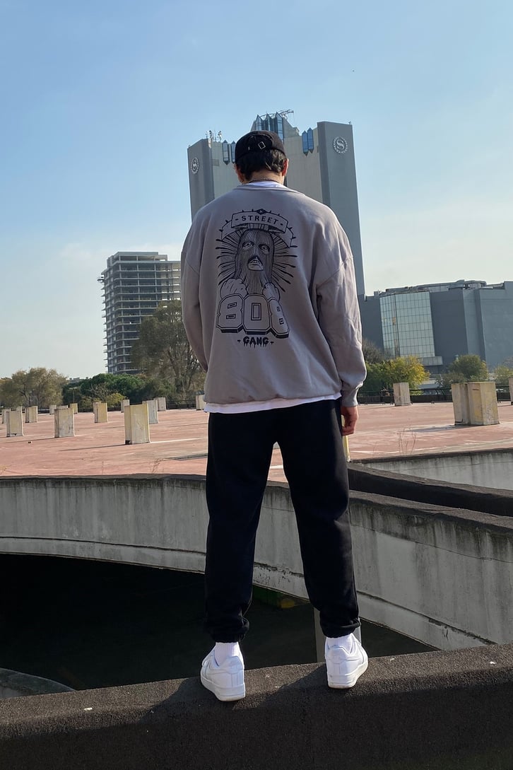 808 Gang Oversize Gri Sweatshirt