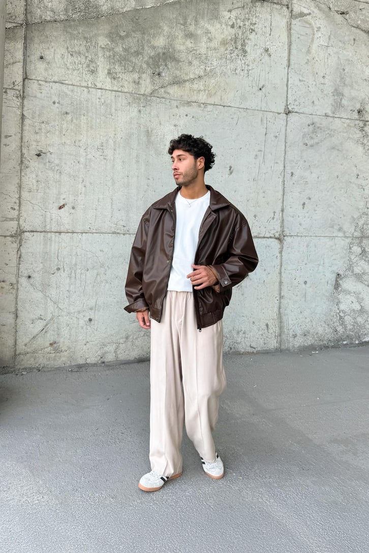 90's Vintage Kalıp Deri Ceket