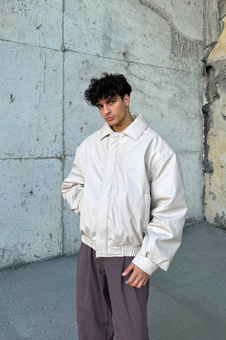 90's Vintage Kalıp Deri Mont