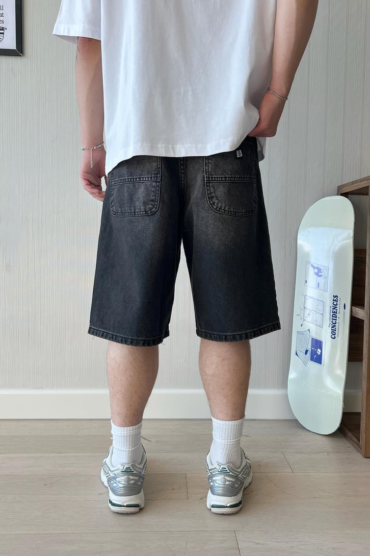 90's Vintage Yıkama Baggy Şort