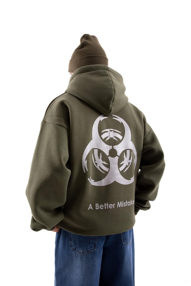 A Better Mistake Baskılı Siyah Oversize Hoodie