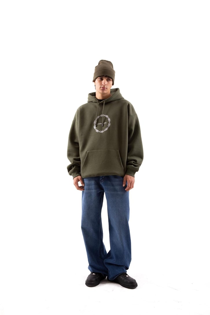 A Better Mistake Baskılı Siyah Oversize Hoodie