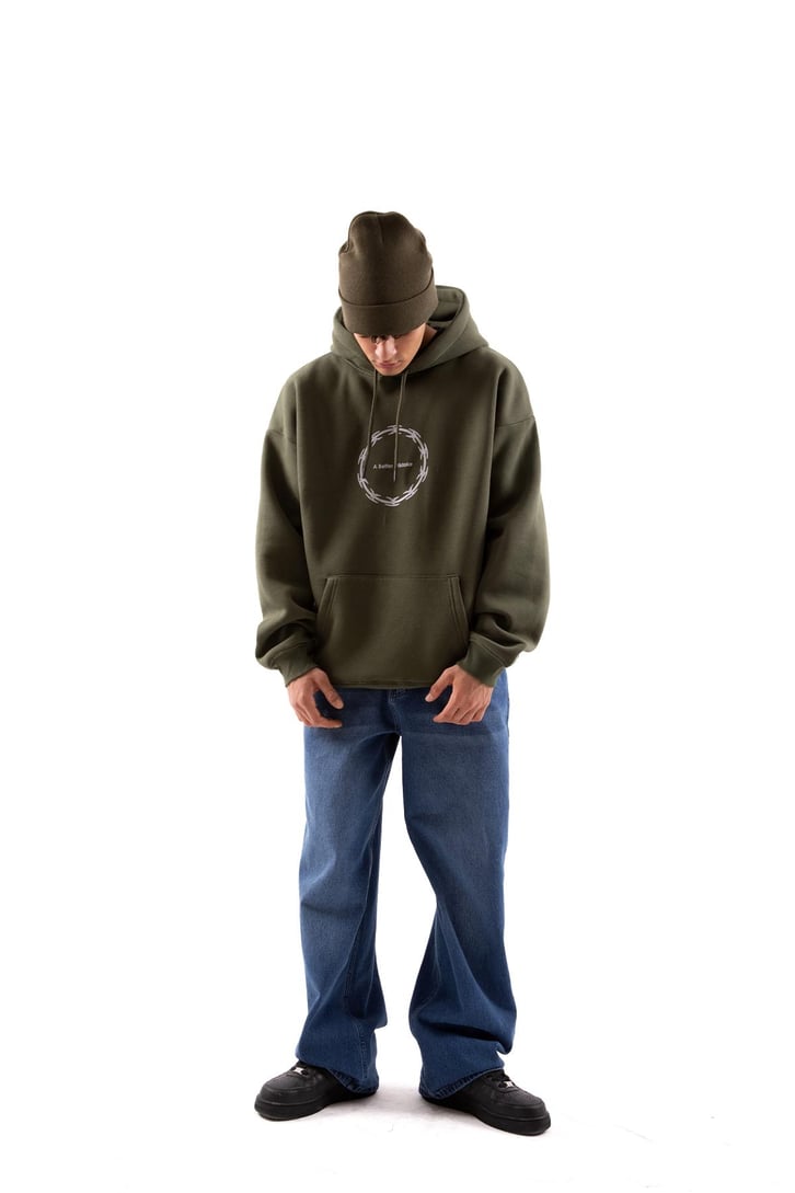 A Better Mistake Baskılı Siyah Oversize Hoodie