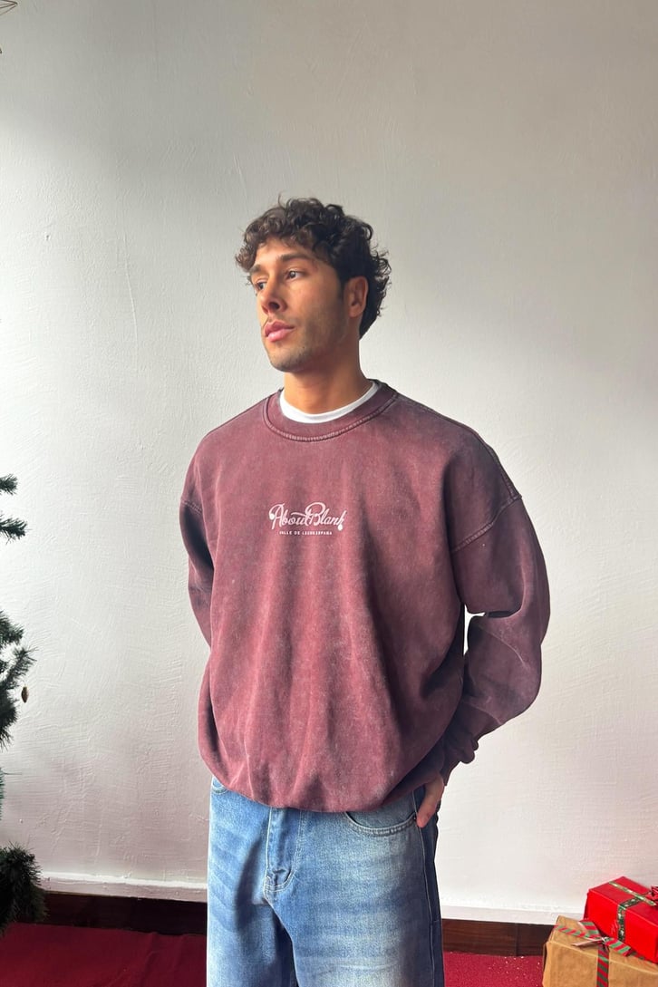 About Blank Baskılı Crop Sweatshirt