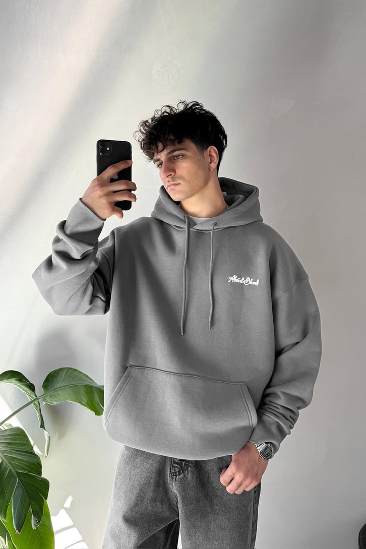 About Blank Baskılı Oversize Hoodie