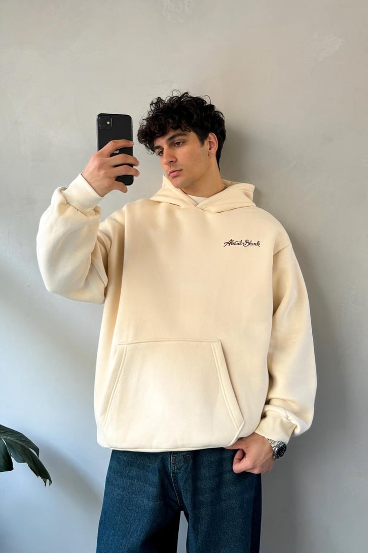 About Blank Baskılı Oversize Hoodie