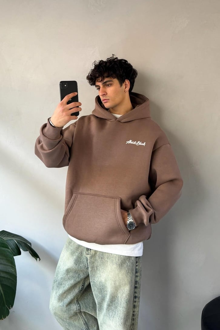 About Blank Baskılı Oversize Hoodie