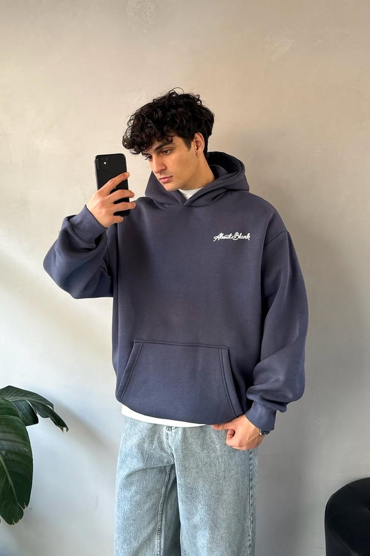 About Blank Baskılı Oversize Hoodie