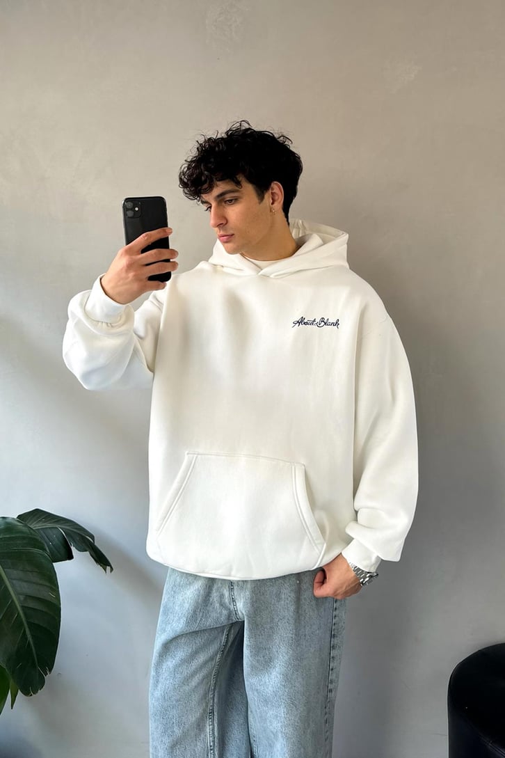 About Blank Baskılı Oversize Hoodie