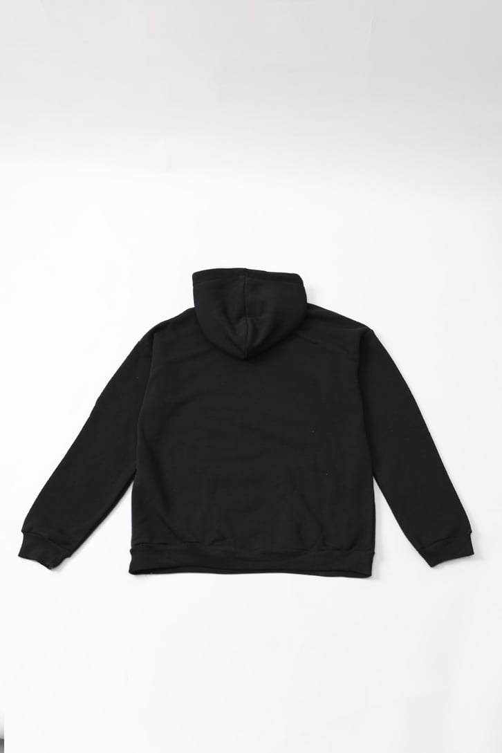 Acid Smile Baskılı Siyah Oversize Sweatshirt