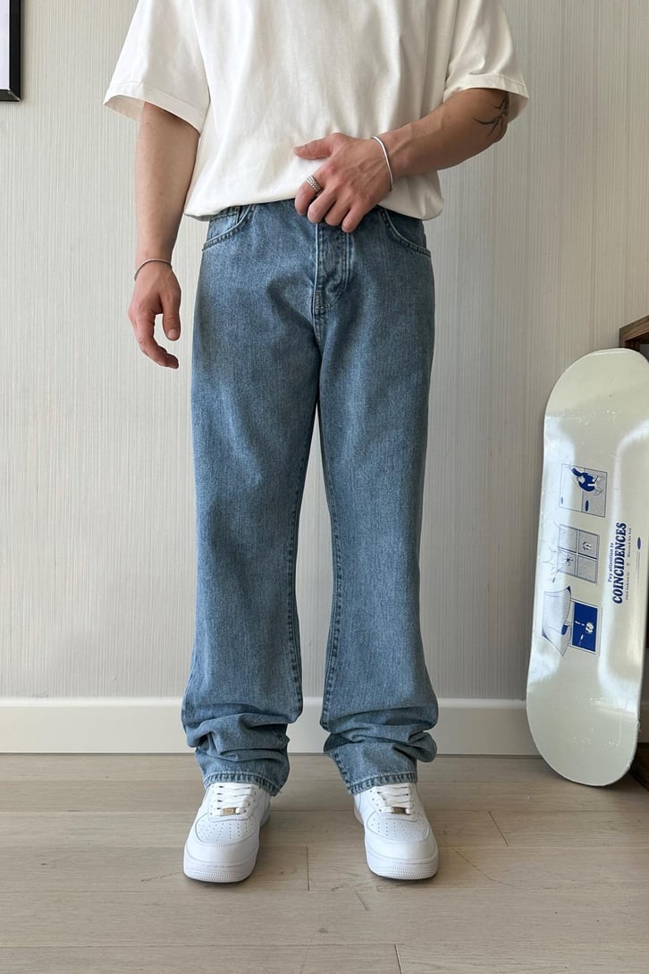 Acid Wash Mavi Baggy Jean