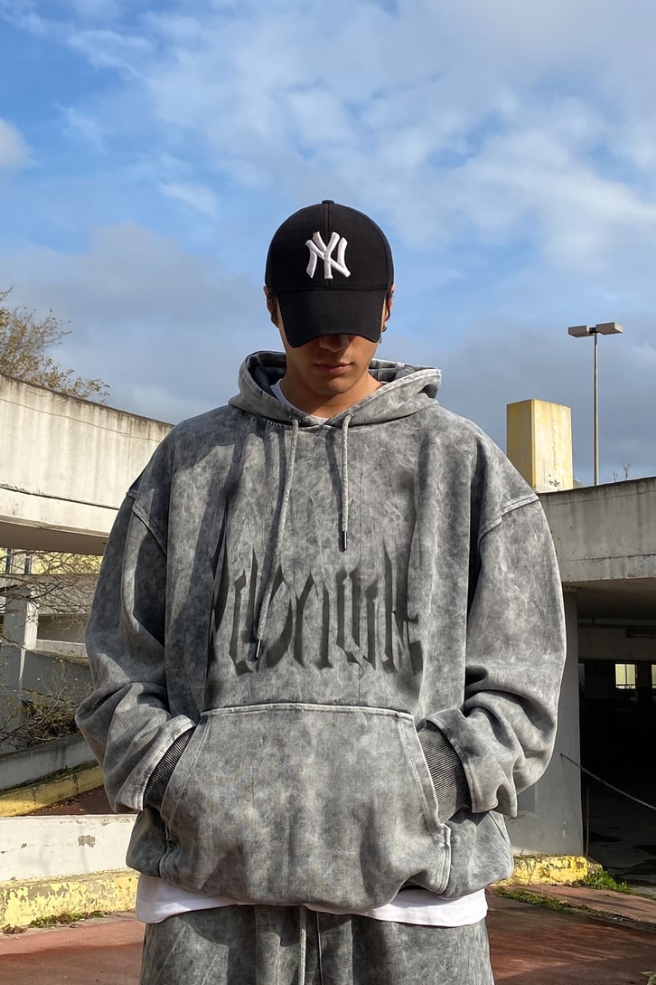 Acid Wash Oversize Ayarlanabilir Paça Tracksuit