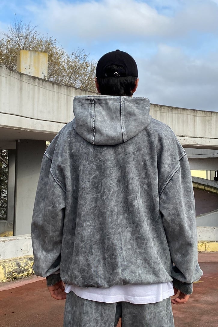 Acid Wash Oversize Ayarlanabilir Paça Tracksuit
