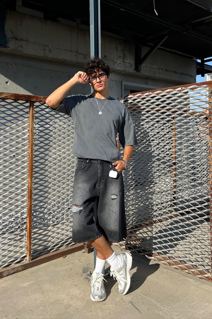 Acid Wash Premium Basic Oversize Tişört