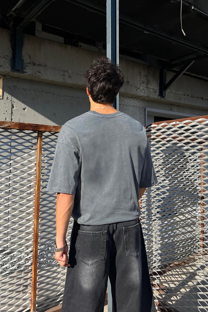 Acid Wash Premium Basic Oversize Tişört