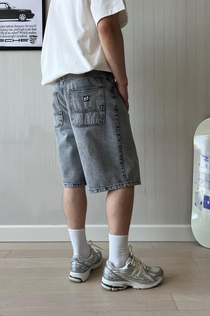 Acid Washed Baggy Şort