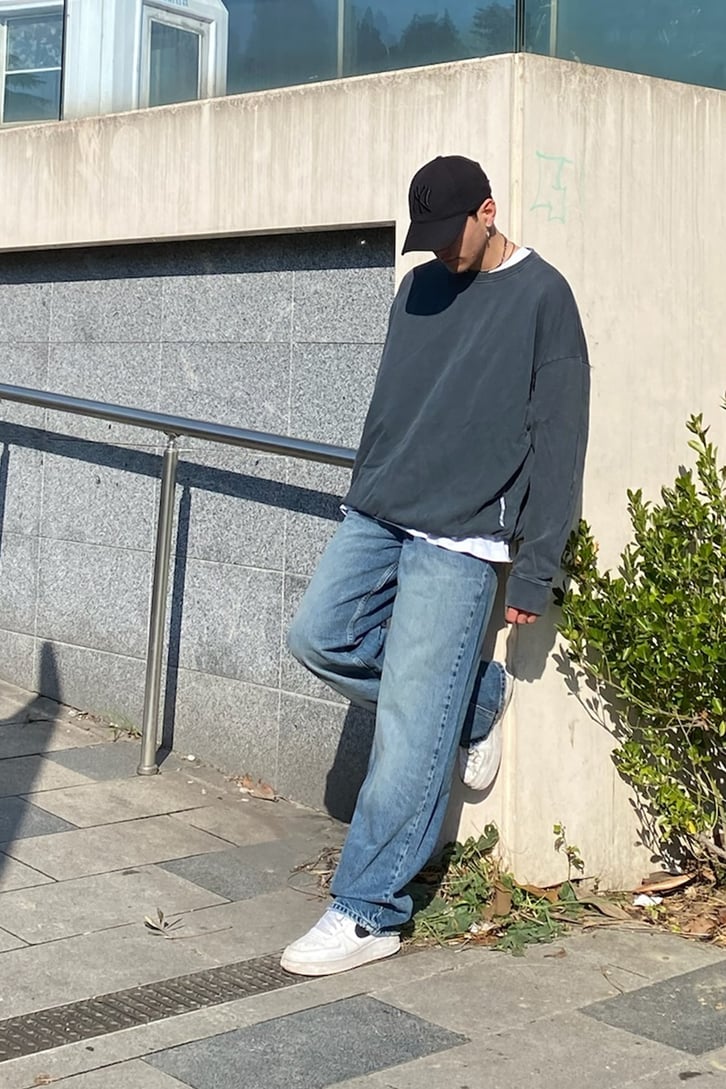 Acid Washed Basic Sweatshirt