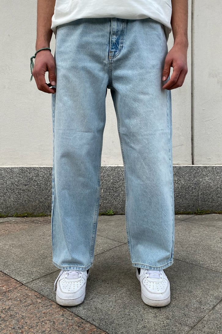 Açık Mavi Basic Baggy Jean
