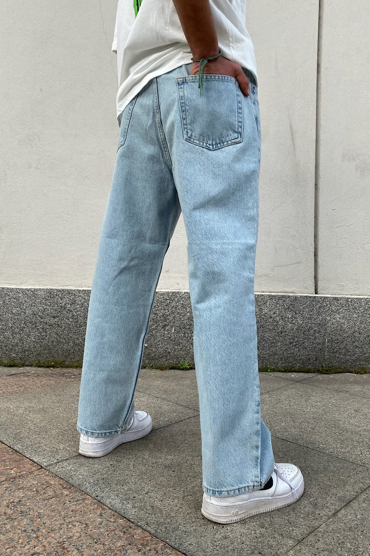 Açık Mavi Basic Baggy Jean