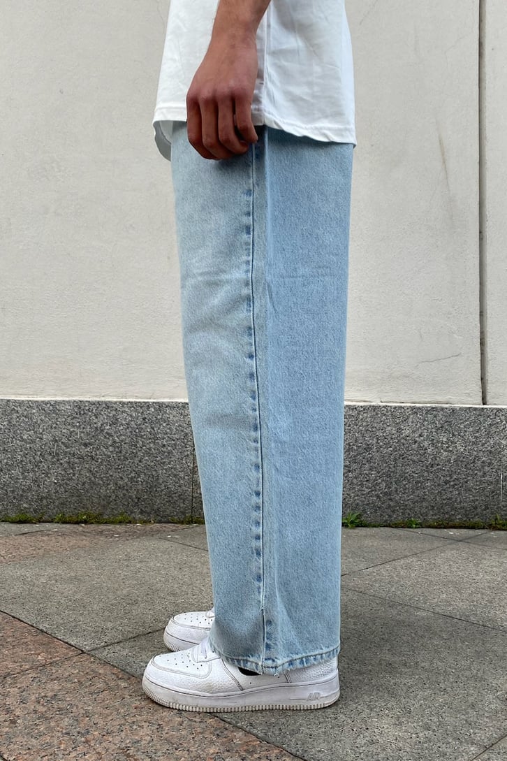 Açık Mavi Basic Baggy Jean