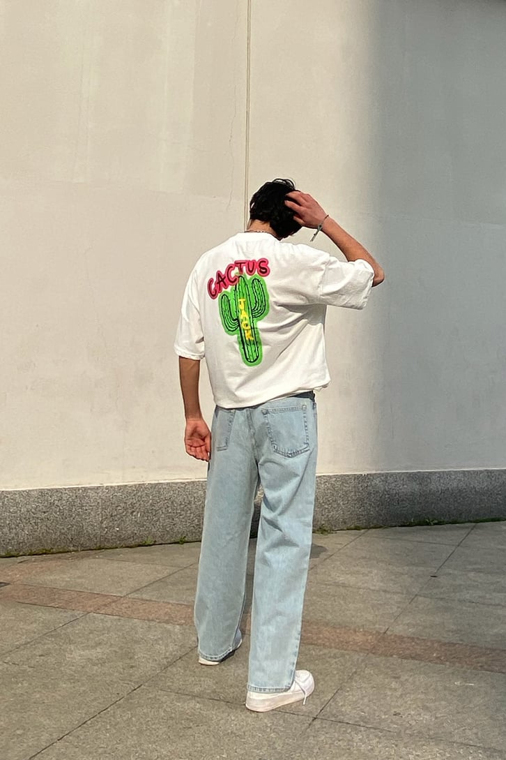 Açık Mavi Basic Baggy Jean