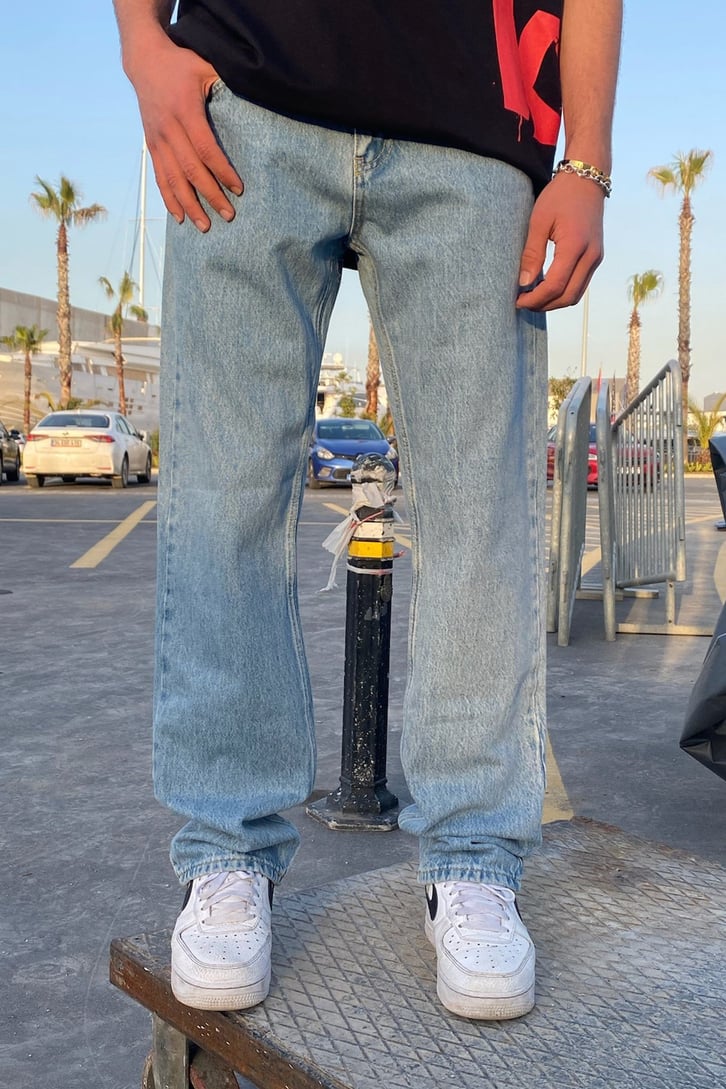 Açık Mavi Loose Fit Jean