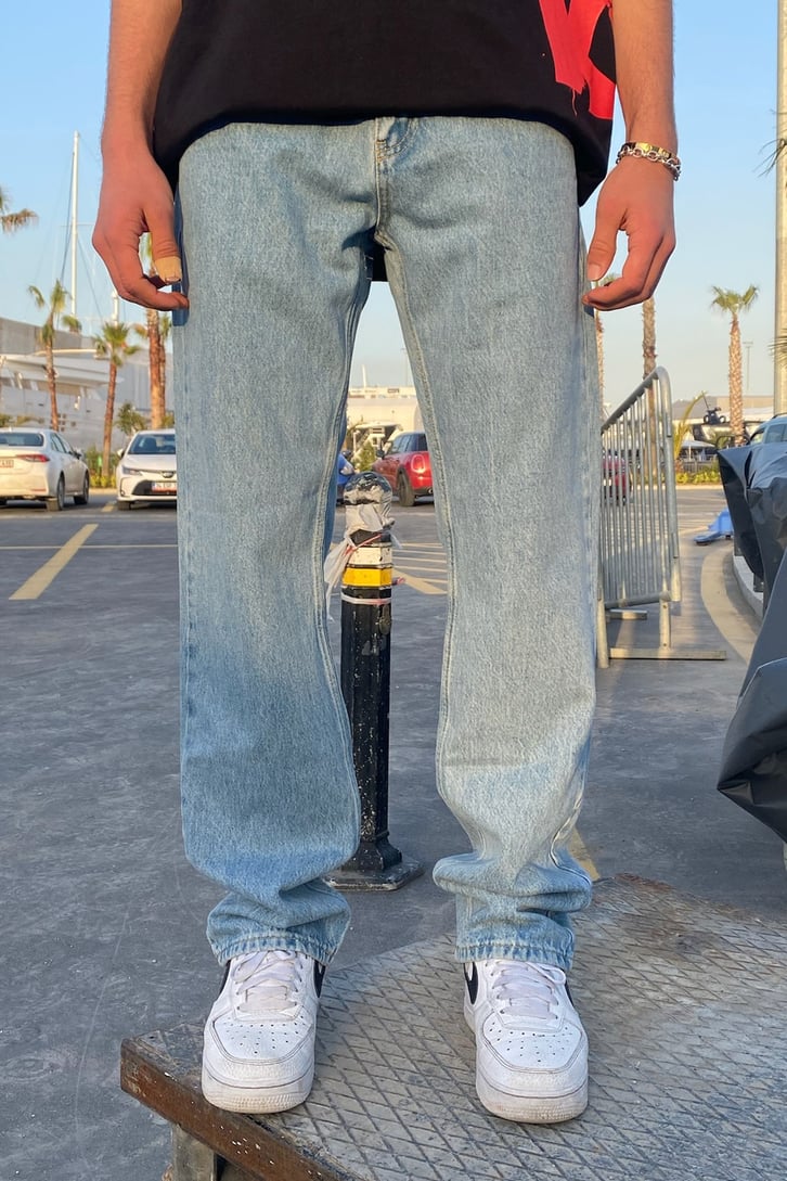 Açık Mavi Loose Fit Jean