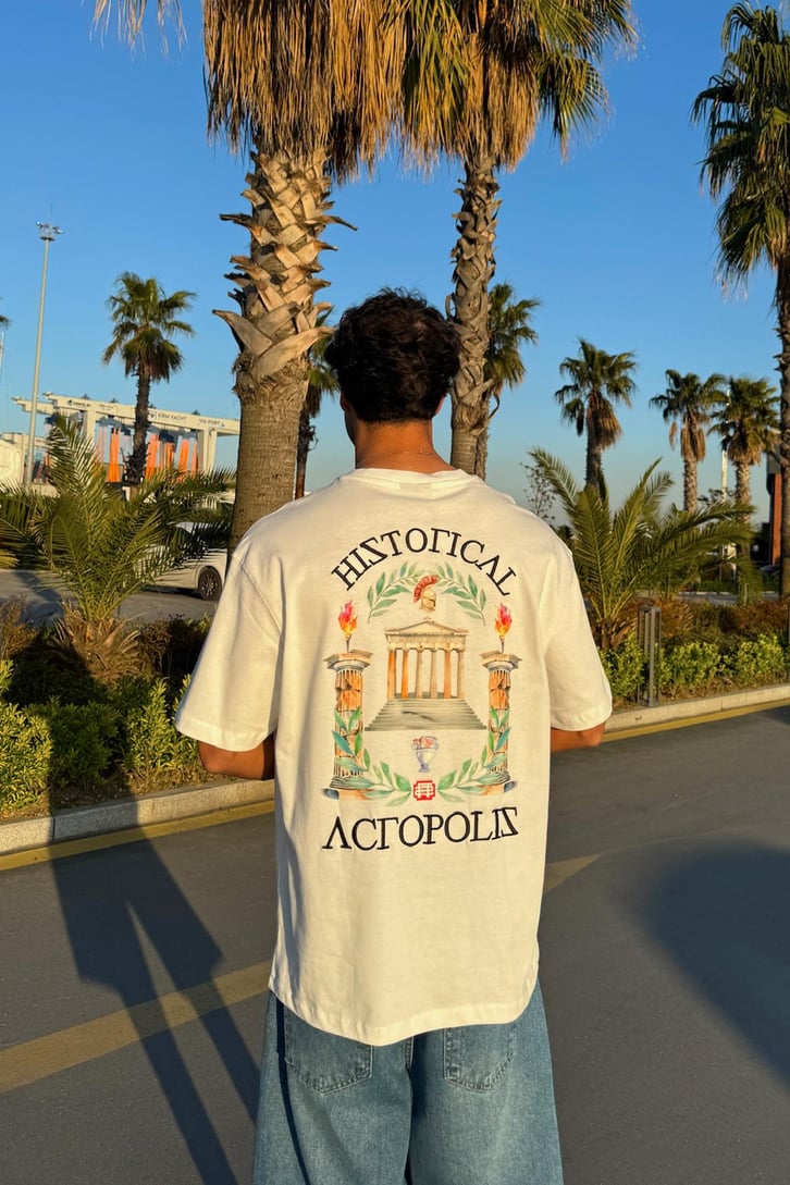 Acropolis Nakışlı Oversize Tişört