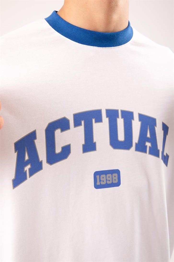 Actual 1998 Baskılı Beyaz Oversize Tişört