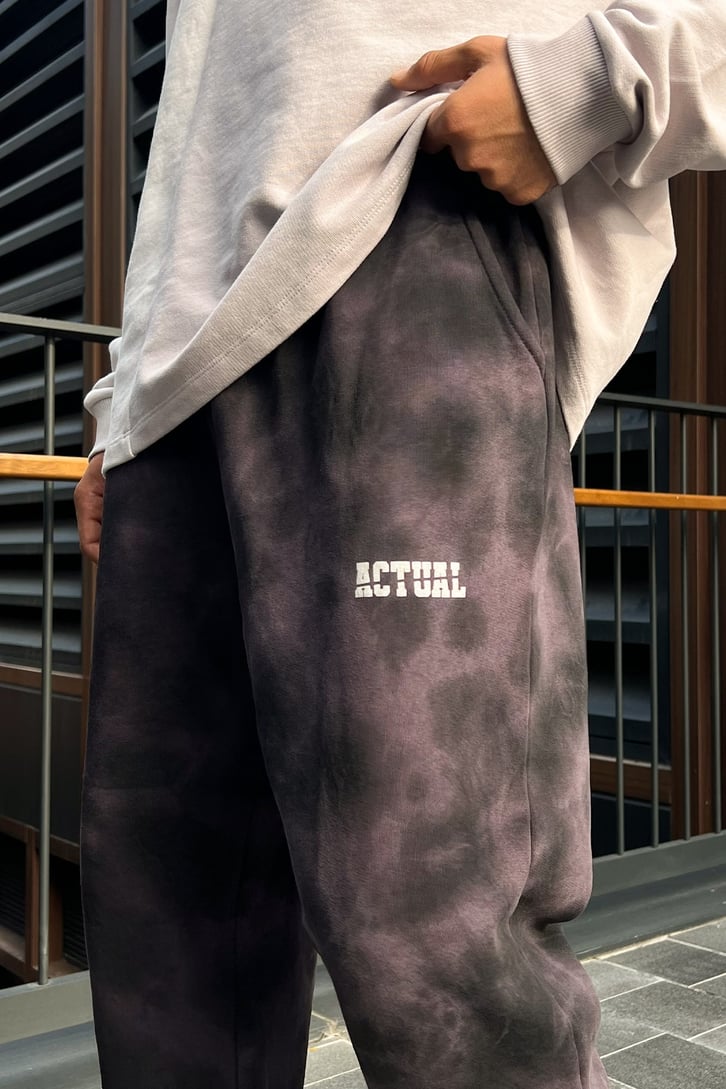 Actual Baskılı Batik Yıkamalı Jogger Eşofman Altı