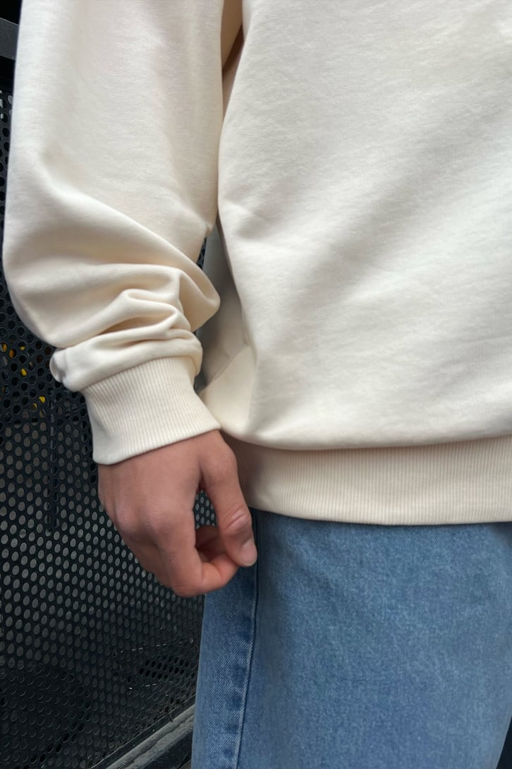 Actual Baskılı Taş Rengi Oversize Sweatshirt