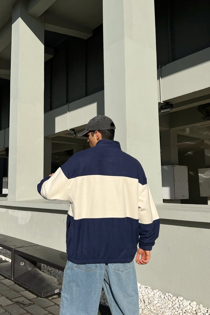 Actual Nakışlı Lacivert Polar Sweatshirt