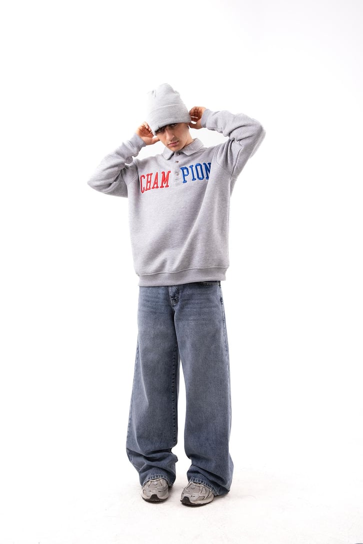 Aestetic Vibe Buz Mavi Baggy Jean