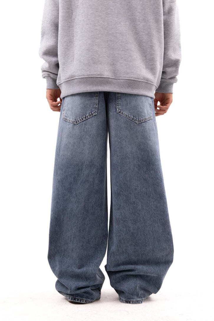 Aestetic Vibe Buz Mavi Baggy Jean