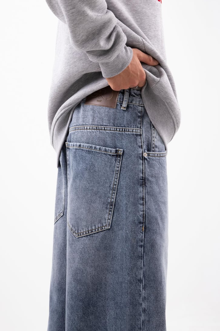 Aestetic Vibe Buz Mavi Baggy Jean