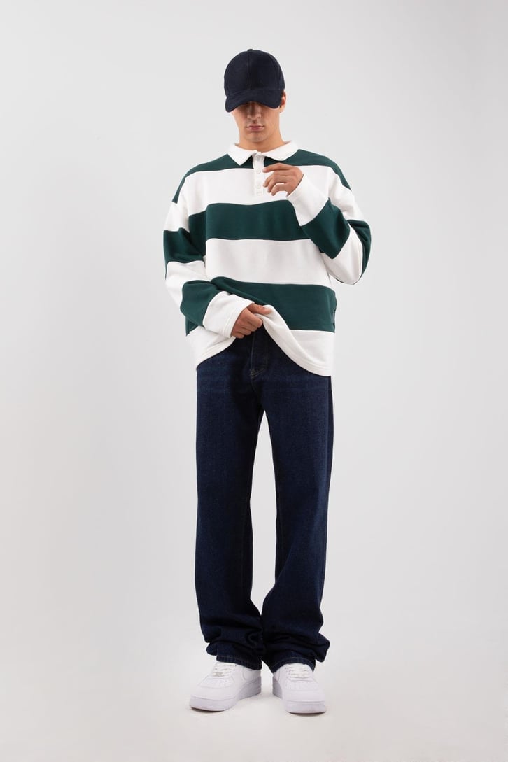 Aestetic Vibe Koyu Mavi Baggy Jean