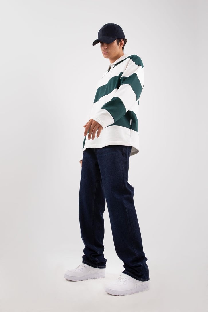 Aestetic Vibe Koyu Mavi Baggy Jean