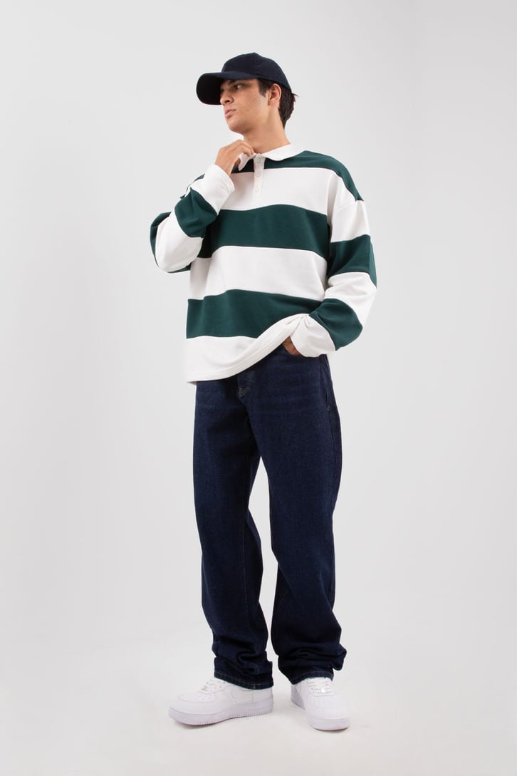 Aestetic Vibe Koyu Mavi Baggy Jean